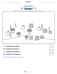 Aperçu de la feuille de travail imprimable Espagne