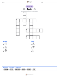 Spain printable worksheet preview
