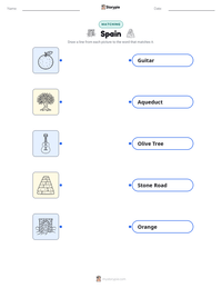Spain printable worksheet for kids