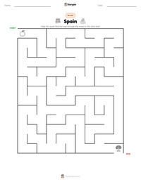 Spain printable worksheet preview