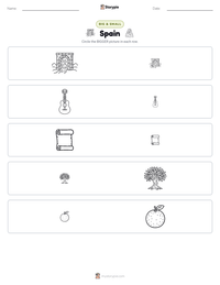 Spain printable worksheet preview