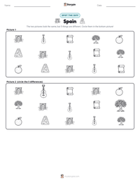 Spain printable worksheet preview