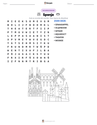 Spanje afdrukbare werkblad voorbeeld