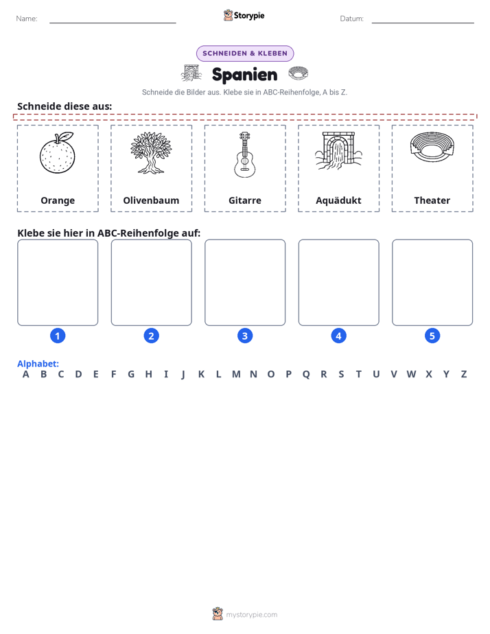 Schneiden & Einfügen Alphabet