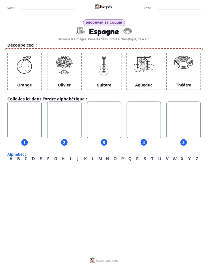 Découper & Coller l'Alphabet