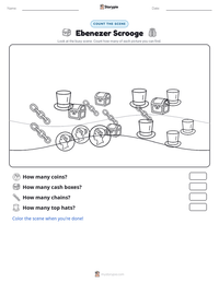 Ebenezer Scrooge printable worksheet preview