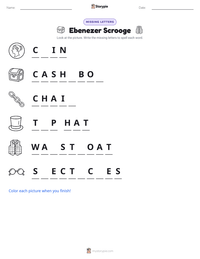 Ebenezer Scrooge printable worksheet preview