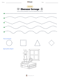 Prévia da folha de atividades imprimível Ebenezer Scrooge