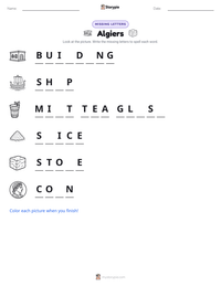 Algiers printable worksheet preview