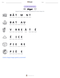 Aperçu de la feuille de travail imprimable Alger
