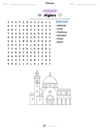 Algiers afdrukbare werkblad voorbeeld