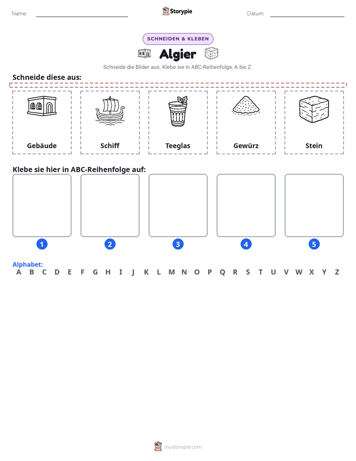Schneiden & Einfügen Alphabet