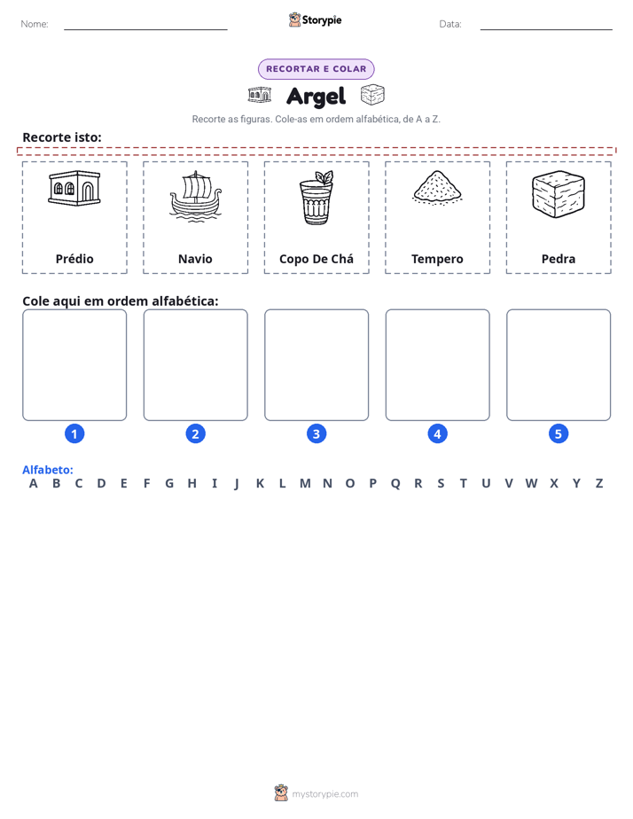 Recortar & Colar Alfabeto