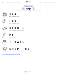 Virgil printable worksheet preview