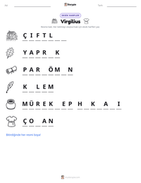 Virgilius yazdırılabilir çalışma sayfası önizlemesi