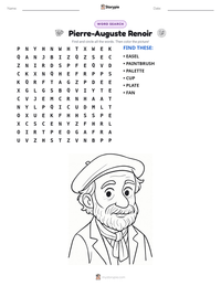 Pierre-Auguste Renoir printable worksheet preview