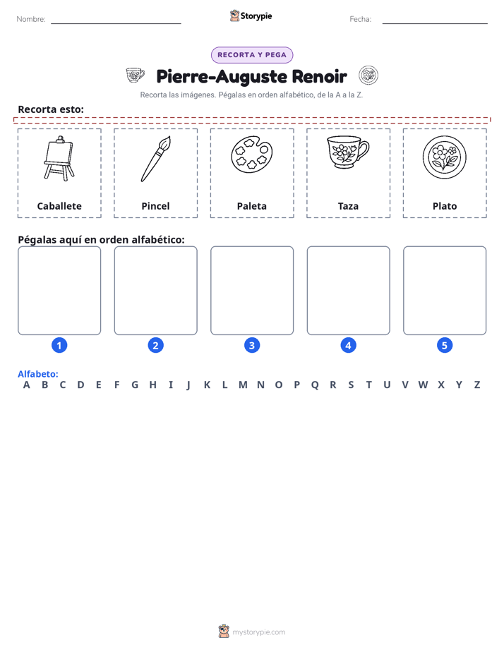 Cortar y Pegar el Alfabeto