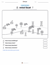 Antoni Gaudí printable worksheet preview