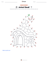 Antoni Gaudí druckbare Arbeitsblatt Vorschau