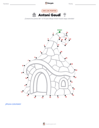 Vista previa de la hoja de trabajo imprimible de Antoni Gaudí