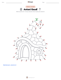 Aperçu de la feuille de travail imprimable Antoni Gaudí