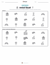 Antoni Gaudí printable worksheet preview