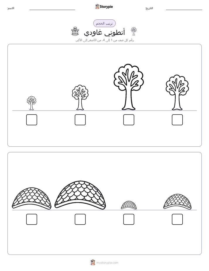 ترتيب الحجم