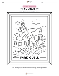 Podgląd drukowalnego arkusza ćwiczeń Park Güell