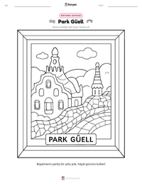 Park Güell yazdırılabilir çalışma sayfası önizlemesi