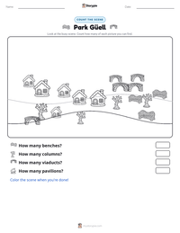 Park Güell printable worksheet preview