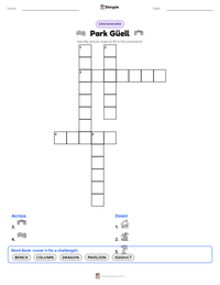 Park Güell printable worksheet preview