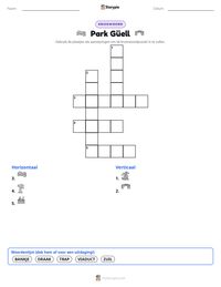 Park Güell afdrukbare werkblad voorbeeld