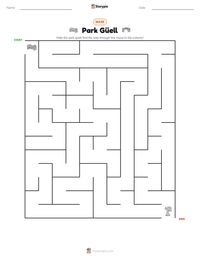 Park Güell printable worksheet preview