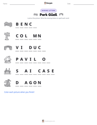 Park Güell printable worksheet preview