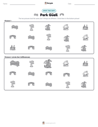 Park Güell printable worksheet preview
