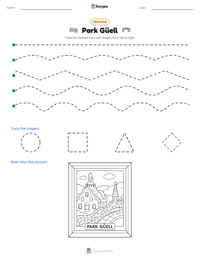 Park Güell printable worksheet preview