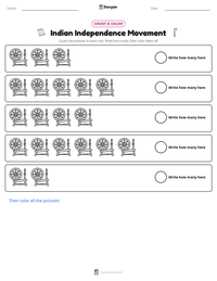 Indian Independence Movement printable worksheet preview