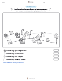 Indian Independence Movement printable worksheet preview