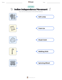 Indian Independence Movement printable worksheet for kids
