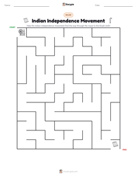 Indian Independence Movement printable worksheet preview