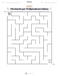 Anteprima della scheda stampabile di Movimento per l'indipendenza indiana