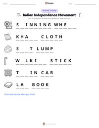 Indian Independence Movement printable worksheet preview