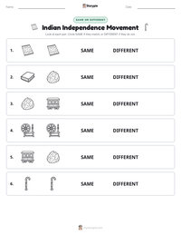 Indian Independence Movement printable worksheet preview