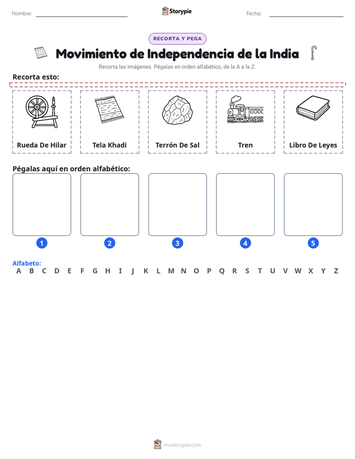 Cortar y Pegar el Alfabeto