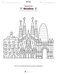 Barcelona coloring page for kids