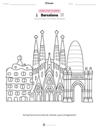 Página para colorear de Barcelona para niños