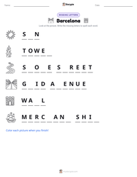 Barcelona printable worksheet preview