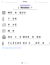 Aperçu de la feuille de travail imprimable Barcelone