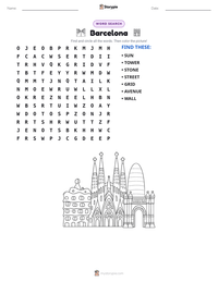 Barcelona printable worksheet preview
