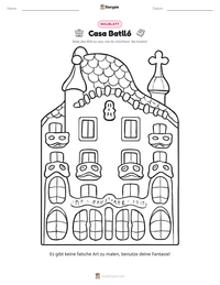 Casa Batlló druckbare Arbeitsblatt Vorschau